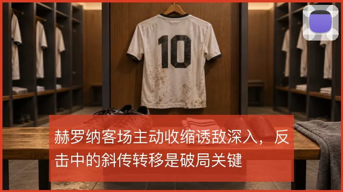 赫罗纳客场主动收缩诱敌深入，反击中的斜传转移是破局关键